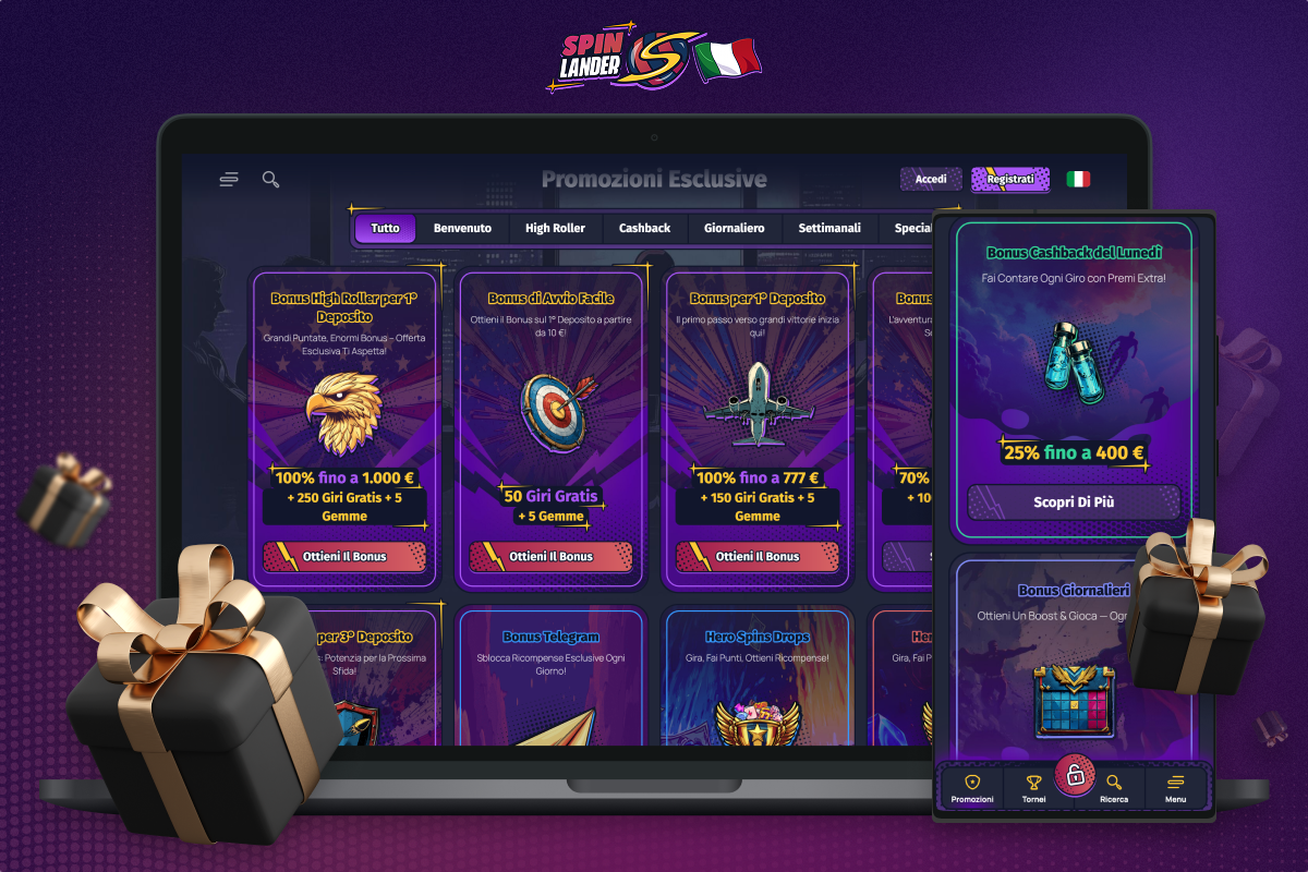 Bonus e promozioni attuali su Spinlander Casino per gli italiani
