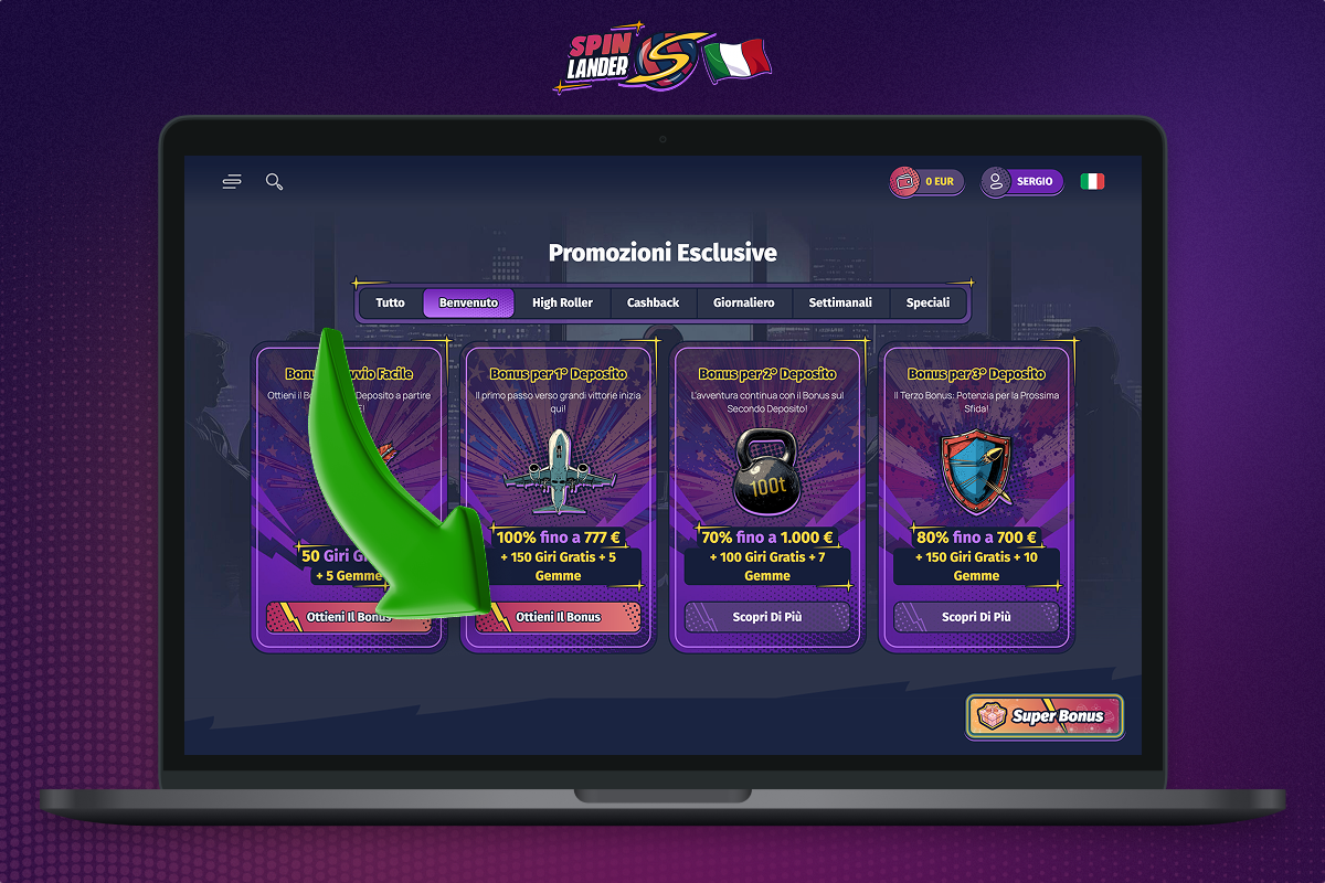 Bonus sul deposito al casinò Spinlander